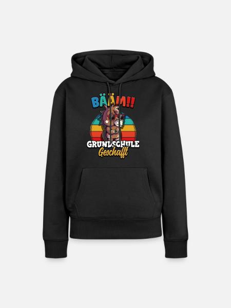 Bääm Grundschule Geschafft - Frauen Premium Bio Hoodie - Schwarz