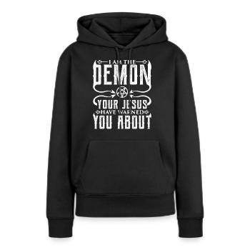 Lustig Kult Okkult - Frauen Premium Bio Hoodie - Schwarz - Vorne - Julia (174cm)