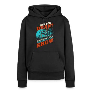 Joueurs de fléchettes - Sweat à capuche Premium bio Femme - noir - Devant - Julia (174cm)