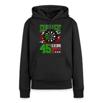 Ich bin nicht 45 ich bin Triple 15 - 45. - Frauen Premium Bio Hoodie - Schwarz - Vorne - Julia (174cm)