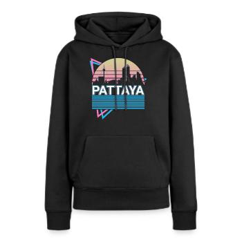 Pattaya Stadt Skyline Stadtbild Retro - Frauen Premium Bio Hoodie - Schwarz - Vorne - Julia (174cm)
