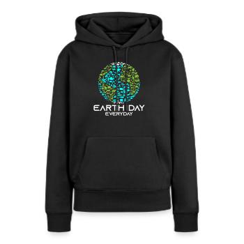 Earth Day Everyday - Frauen Premium Bio Hoodie - Schwarz - Vorne - Julia (174cm)