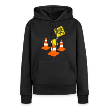 Construction de routes Constructeurs routiers Gardes routiers - Sweat à capuche Premium bio Femme - noir - Devant - Julia (174cm)