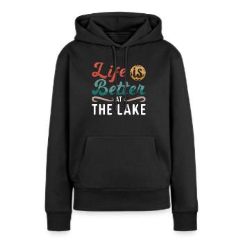 Wakeboard Wakeboarder Wakeboard Wake Cadeau - Sweat à capuche Premium bio Femme - noir - Devant - Julia (174cm)