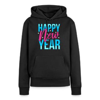 Frohes Neues Jahr - Frauen Premium Bio Hoodie - Schwarz - Vorne - Julia (174cm)