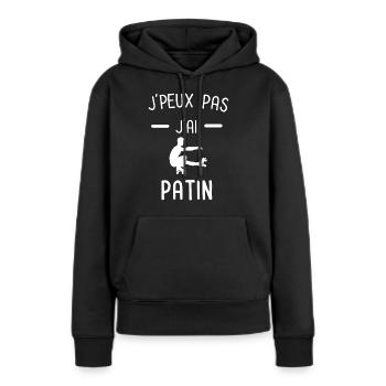 Je peux pas j'ai patin homme - Sweat à capuche Premium bio Femme - noir - Devant - Julia (174cm)