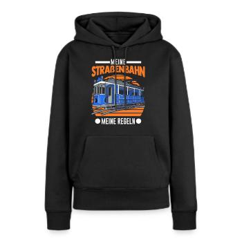 Meine Straßenbahn Meine Regeln Tram S-Bahn - Frauen Premium Bio Hoodie - Schwarz - Vorne - Julia (174cm)