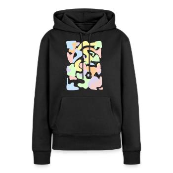 Pastel Danois Esthétique Rétro Pastel Motif - Sweat à capuche Premium bio Femme - noir - Devant - Julia (174cm)