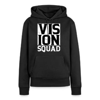 Escouade Vision 4 - Sweat à capuche Premium bio Femme - noir - Devant - Julia (174cm)