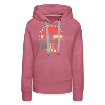 Geburtstagsgruss Für August 1994 - Frauen Premium Bio Hoodie - Malve - Vorne - Isabella (175cm)