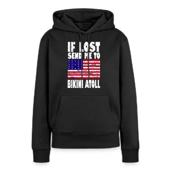 Drapeau de l’atoll de Bikini - Sweat à capuche Premium bio Femme - noir - Devant - Julia (174cm)