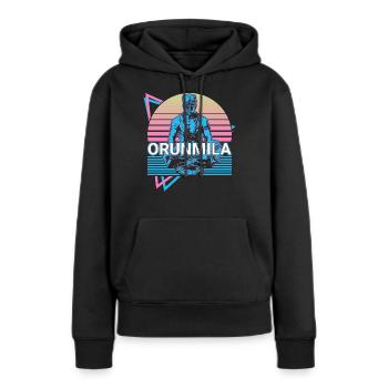 Orunmila Orisha Divinité africaine Yoruba Relig - Sweat à capuche Premium bio Femme - noir - Devant - Julia (174cm)