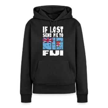 Drapeau des Fidji - Sweat à capuche Premium bio Femme - noir - Devant - Julia (174cm)