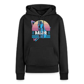 Baldr Dieu nordique Asgard Mythologie nordique - Sweat à capuche Premium bio Femme - noir - Devant - Julia (174cm)