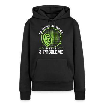 3D Bogensport Langbogen Bogenschießen - Frauen Premium Bio Hoodie - Schwarz - Vorne - Julia (174cm)