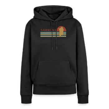 Sardaigne Sardaigne Sardaigne Rétro Sardaigne - Sweat à capuche Premium bio Femme - noir - Devant - Julia (174cm)