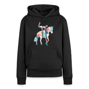 Voûte Volti Voûte Chevaux Chevaux Filles - Sweat à capuche Premium bio Femme - noir - Devant - Julia (174cm)