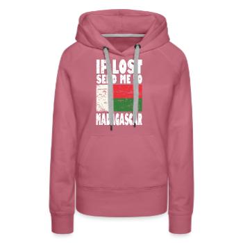 Drapeau de Madagascar - Sweat à capuche Premium bio Femme - mauve - Devant - Isabella (175cm)
