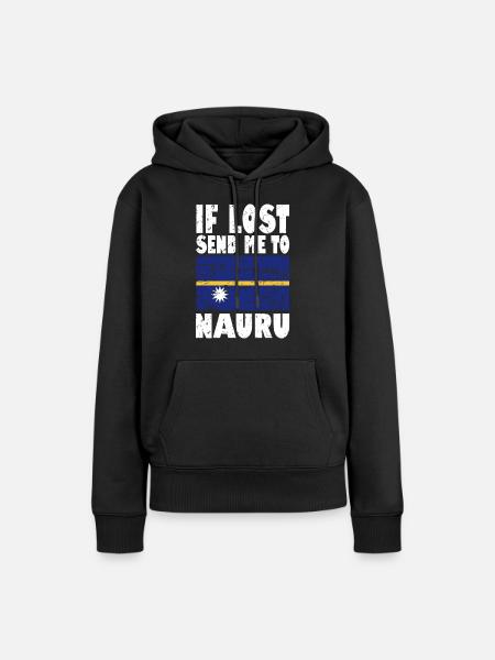 Nauru Flagge Spruch - Frauen Premium Bio Hoodie - Schwarz