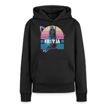 Freyja Freya Déesse nordique Asgard Mytus nordique - Sweat à capuche Premium bio Femme - noir - Devant - Julia (174cm)