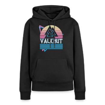 Symbole Valknut Symbole nordique Symbole nordique - Sweat à capuche Premium bio Femme - noir - Devant - Julia (174cm)