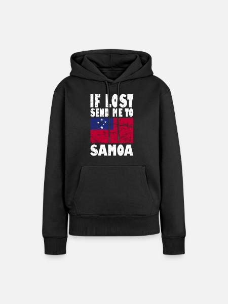 Samoa Flagge Spruch - Frauen Premium Bio Hoodie - Schwarz