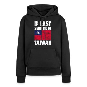 Drapeau de Taïwan - Sweat à capuche Premium bio Femme - noir - Devant - Julia (174cm)