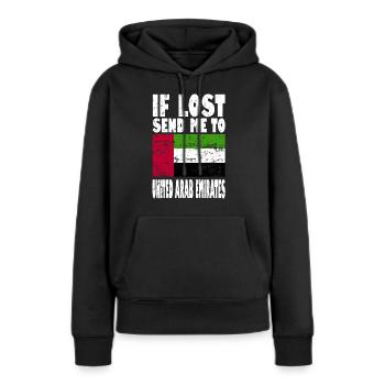 Drapeau des Émirats arabes unis - Sweat à capuche Premium bio Femme - noir - Devant - Julia (174cm)