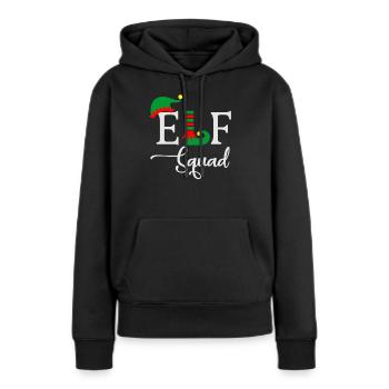 Troupe elfique Noël moche - Sweat à capuche Premium bio Femme - noir - Devant - Julia (174cm)