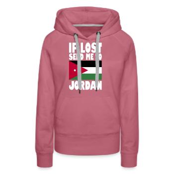 Drapeau de Jordanie - Sweat à capuche Premium bio Femme - mauve - Devant - Isabella (175cm)