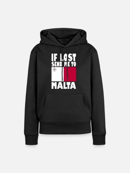 Malta Flagge Spruch - Frauen Premium Bio Hoodie - Schwarz