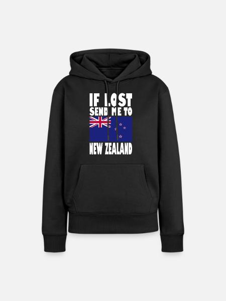 Neuseeland Flagge Spruch - Frauen Premium Bio Hoodie - Schwarz