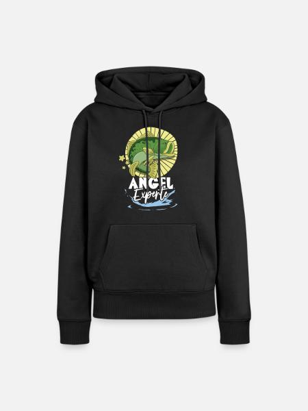 Angeln Angler - Frauen Premium Bio Hoodie - Schwarz