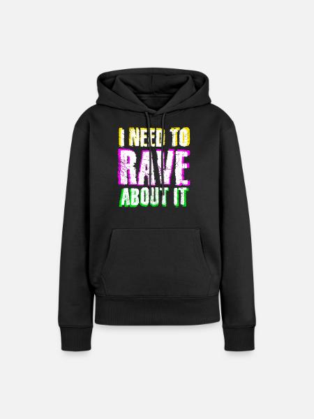 Raver Festival Techno Rave - Vrouwen Premium Bio hoodie - zwart