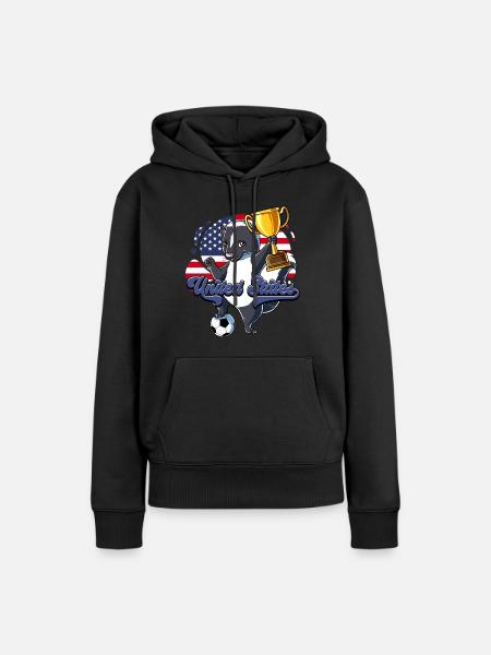 Usa Fußball - Frauen Premium Bio Hoodie - Schwarz