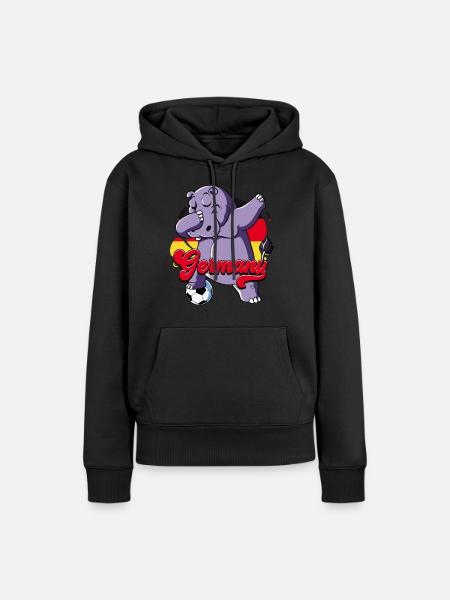 Deutschland Fußball - Frauen Premium Bio Hoodie - Schwarz