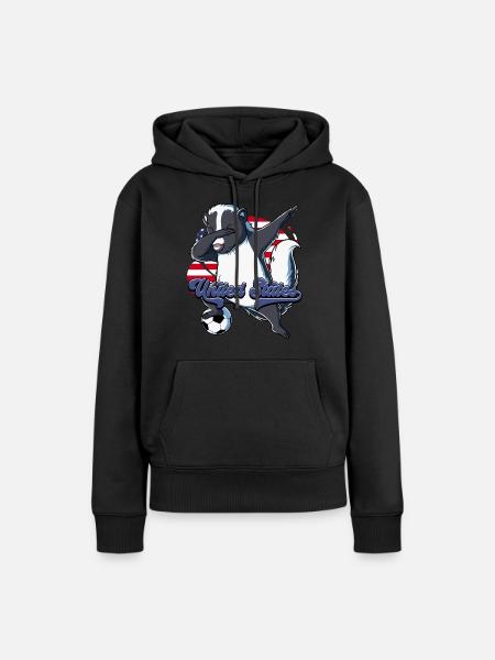 Usa Fußball - Frauen Premium Bio Hoodie - Schwarz