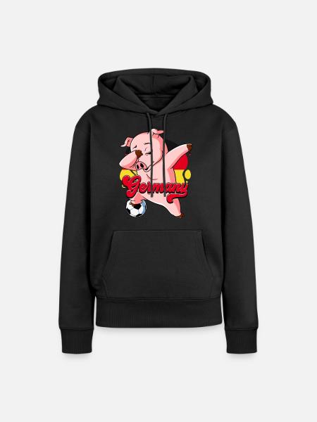 Deutschland Fußball - Frauen Premium Bio Hoodie - Schwarz