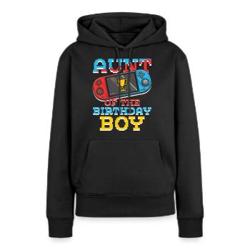 Tante de Gamer Amateur de jeux vidéo Gamer - Sweat à capuche Premium bio Femme - noir - Devant - Julia (174cm)
