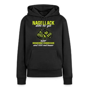 Feuerwehrfrau Feuerwehr Feuerwehrmann Mama - Frauen Premium Bio Hoodie - Schwarz - Vorne - Julia (174cm)