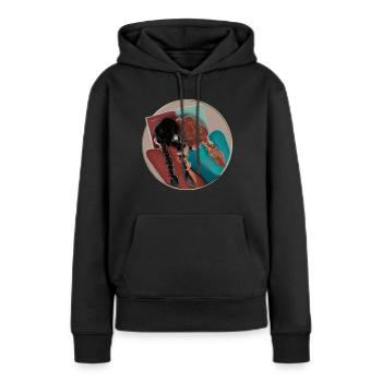 Beste Schwestern aller Zeiten! - Frauen Premium Bio Hoodie - Schwarz - Vorne - Julia (174cm)
