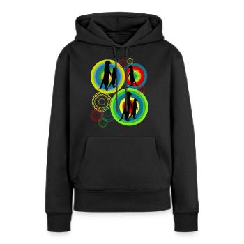 Meerkat Pictures Rétro Suricates - Sweat à capuche Premium bio Femme - noir - Devant - Julia (174cm)