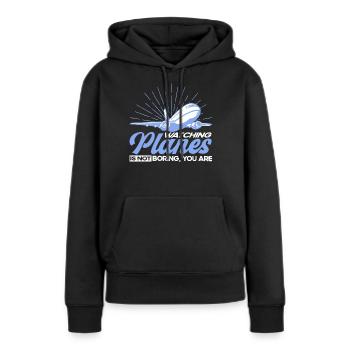 Flugzeug Pilot Flugzeuge Flugzeug Landung Geschenk - Frauen Premium Bio Hoodie - Schwarz - Vorne - Julia (174cm)