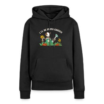 Gardening - IlI Will Be In My Garden with Birds - Women’s Premium Organic Hoodie - black - Front - Julia (174cm)