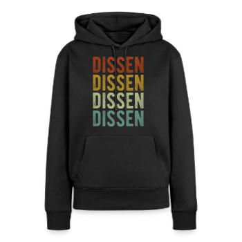 Dissen Stadt Retro Vintage - Frauen Premium Bio Hoodie - Schwarz - Vorne - Julia (174cm)