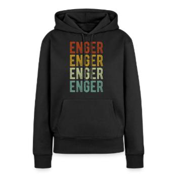 Enger Stadt Retro Vintage - Frauen Premium Bio Hoodie - Schwarz - Vorne - Julia (174cm)