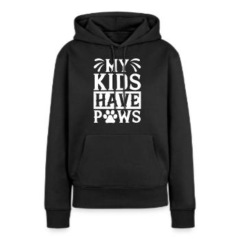 My children have paws - Women’s Premium Organic Hoodie - black - Front - Julia (174cm)