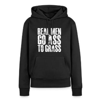 Real Men Go Ass To Grass 2 - Frauen Premium Bio Hoodie - Schwarz - Vorne - Julia (174cm)