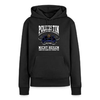 Polizist Polizei Polizist - Frauen Premium Bio Hoodie - Schwarz - Vorne - Julia (174cm)