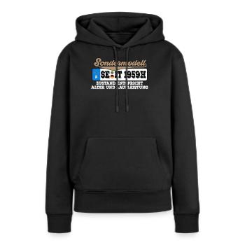 1959 Kennzeichen Geburtstag - Frauen Premium Bio Hoodie - Schwarz - Vorne - Julia (174cm)